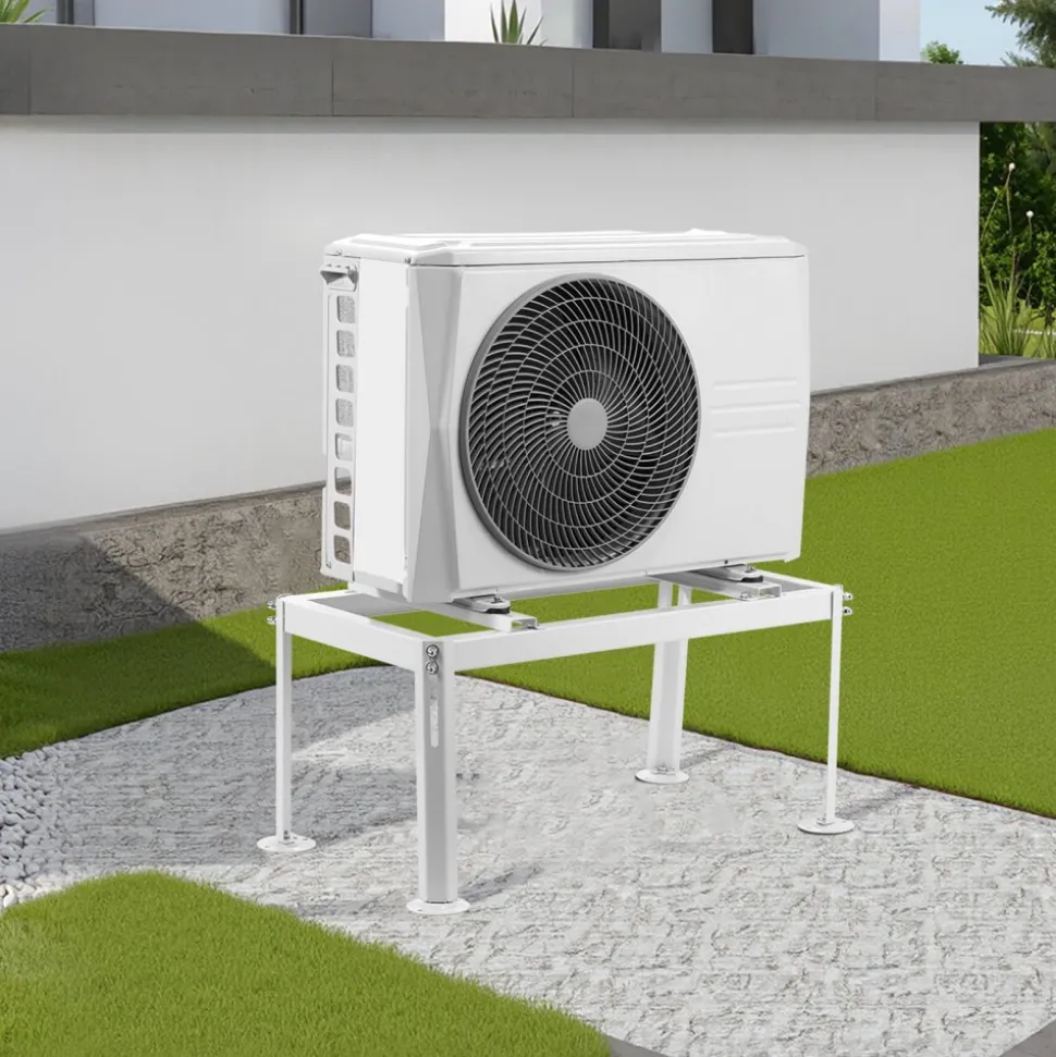 VEVOR Mini Split Ground Stand, Adjustable Anti-Vibration Mini Split Stand for 9000-36000 BTU Ductless Air Conditioner Heat Pump, Heavy Duty AC Base Bracket Floor Mount w/ 661LBS Max. Load Capacity