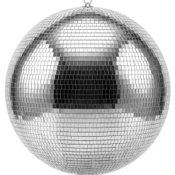 VEVOR Mirror Disco Ball 20 Inch Silver Reflective Ball with Hanging Ring, for Party Home Decoration Stage Props DJ Dance Club, 2 Mirror Tile Sizes, Reflects Light, Large Wedding Music Birthday Decor