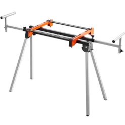 VEVOR Miter Saw Stand, 300lbs Load Capacity Steel Collapsible Stand for Miter Saw with One-piece Mounting Brackets Clamps, Adjustable Height and Length, Portable Compact and Folding Miter Saw Stand