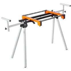 VEVOR Miter Saw Stand, 300lbs Load Capacity Steel Collapsible Stand for Miter Saw with One-piece Mounting Brackets Clamps, Adjustable Height and Length, Portable Compact and Folding Miter Saw Stand