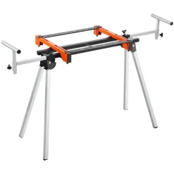 VEVOR Miter Saw Stand, 300lbs Load Capacity Steel Collapsible Stand for Miter Saw with One-piece Mounting Brackets Clamps, Adjustable Height and Length, Portable Compact and Folding Miter Saw Stand