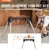 VEVOR Miter Saw Stand, 330lbs Load Capacity Steel Collapsible Stand for Miter Saw with One-piece Mounting Brackets Clamps, 29.1"-32.9" Adjustable Height, Portable Compact and Folding Miter Saw Stand