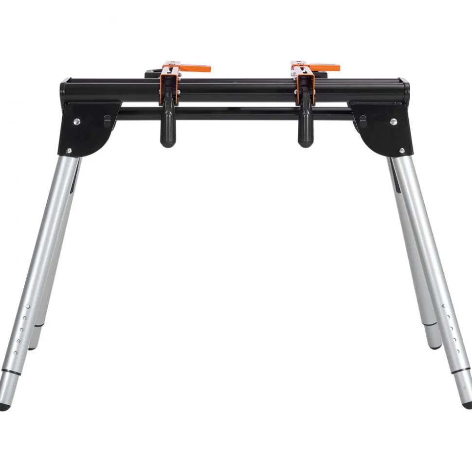 VEVOR Miter Saw Stand, 330lbs Load Capacity Steel Collapsible Stand for Miter Saw with One-piece Mounting Brackets Clamps, 29.1"-32.9" Adjustable Height, Portable Compact and Folding Miter Saw Stand