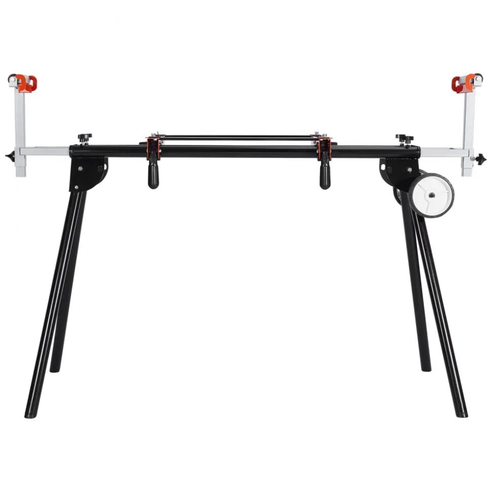 VEVOR Miter Saw Stand, 550lbs Load Capacity Steel Collapsible Stand for Miter Saw with One-piece Mounting Brackets Clamps, Adjustable Height and Length, Portable Compact and Folding Miter Saw Stand