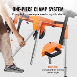 VEVOR Miter Saw Stand with Tabletop and Wheels, 330lbs Load Capacity Steel Collapsible Rolling Stand for Miter Saw, Adjustable Height and Length, Portable Compact and Folding Miter Saw Stand