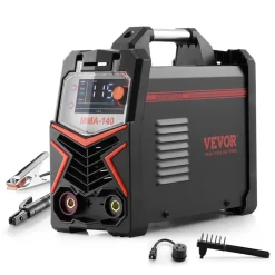VEVOR MMA Welder, 140A 4-in-1 Welding Machine - MMA (Stick)/DC Pulse MMA/DC Pulse TIG/Lift TIG, 110 & 220V Dual Voltage Electric Welder with LED Display, Synergic Control, IGBT Inverter Hot Start