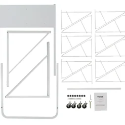 VEVOR Mobile Blueprint Storage Rack, Plan Holder with 12 Pivot Brackets, Mobile Blueprint Holder Adjustable Height & Length, Poster Display Rack for Office and Home (Rack Only Without Clamps)