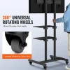 VEVOR Mobile TV Stand, Mobile TV Cart for 32 to 70 inch TVs, Height Adjustable Portable TV Stand with Wheels, Double Tray for Audio-Visual Devices, Rolling TV Stand with Mount for Bedroom, Living Room