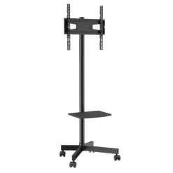 VEVOR Mobile TV Stand, Mobile TV Cart for 23 to 60 inch TVs, Height Adjustable Portable TV Stand with Wheels, with A Tray for Audio-Visual Devices, Rolling TV Stand with Mount for Bedroom, Living Room