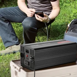 VEVOR Modified Sine Wave Inverter, 5000W, DC 12V to AC 120V Power Inverter with 6 AC Outlets 2 USB Port 1 Type-C Port, LCD Display and Remote Controller for High Load Home Appliances, CE FCC Certified