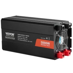 VEVOR Modified Sine Wave Inverter, 5000W, DC 12V to AC 120V Power Inverter with 6 AC Outlets 2 USB Port 1 Type-C Port, LCD Display and Remote Controller for High Load Home Appliances, CE FCC Certified