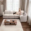 VEVOR Modular Sectional Sofa, Modern 5-Seater Modular Sofa with Hidden Storage, Cloud Sectional Couch with High Rebound Sponge, Solid Wood Frame Upholstered Comfy Couch for Living Room, Bedroom, Beige
