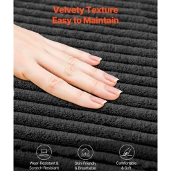 VEVOR Modular Sectional Sofa, U Shaped Modular Sofa with Chaise, Cloud Sectional Couch with High Rebound Sponge and Density, Upholstered Corduroy Couch with Cushion for Living Room, Bedroom, Black
