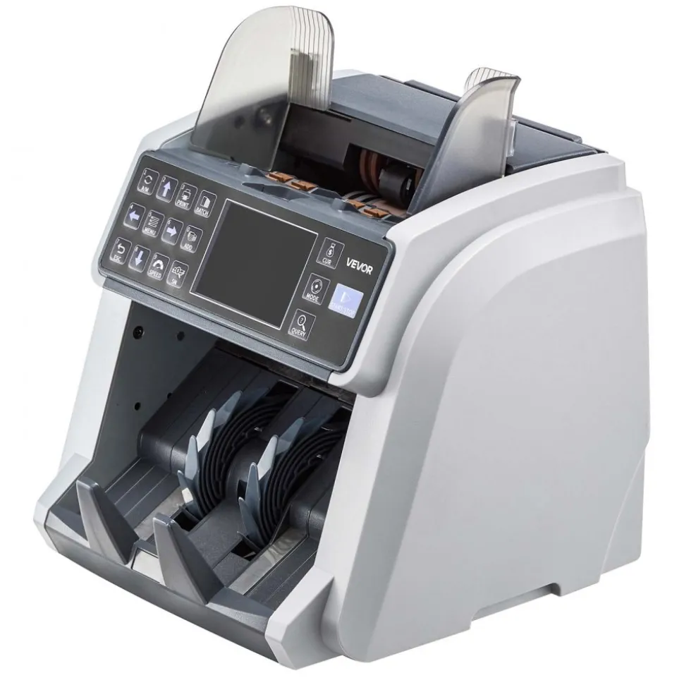 VEVOR Money Counter Machine, Mixed Denomination Bill Cash Counter with CIS/UV/MG/IR/DD/DBL/HLF/CHN Counterfeit Detection, Multi-Currency Support, Money Counting Machine with External Display