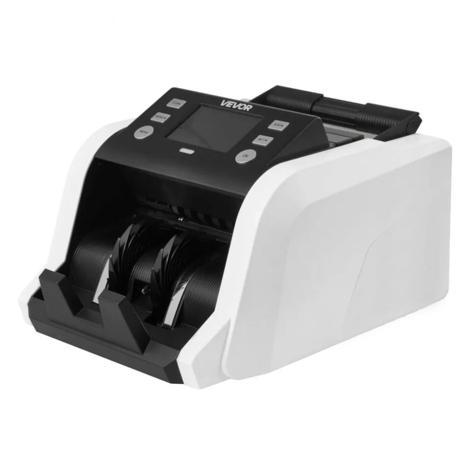 VEVOR Money Counter Machine, 1200 Notes/Minute, Cash Counter with Value Count, UV/MG/IR/DD/DBL/HLF/CHN Counterfeit Detection, TFT Display, Money Counting Machine Mixed Denomination for Dollar and Euro