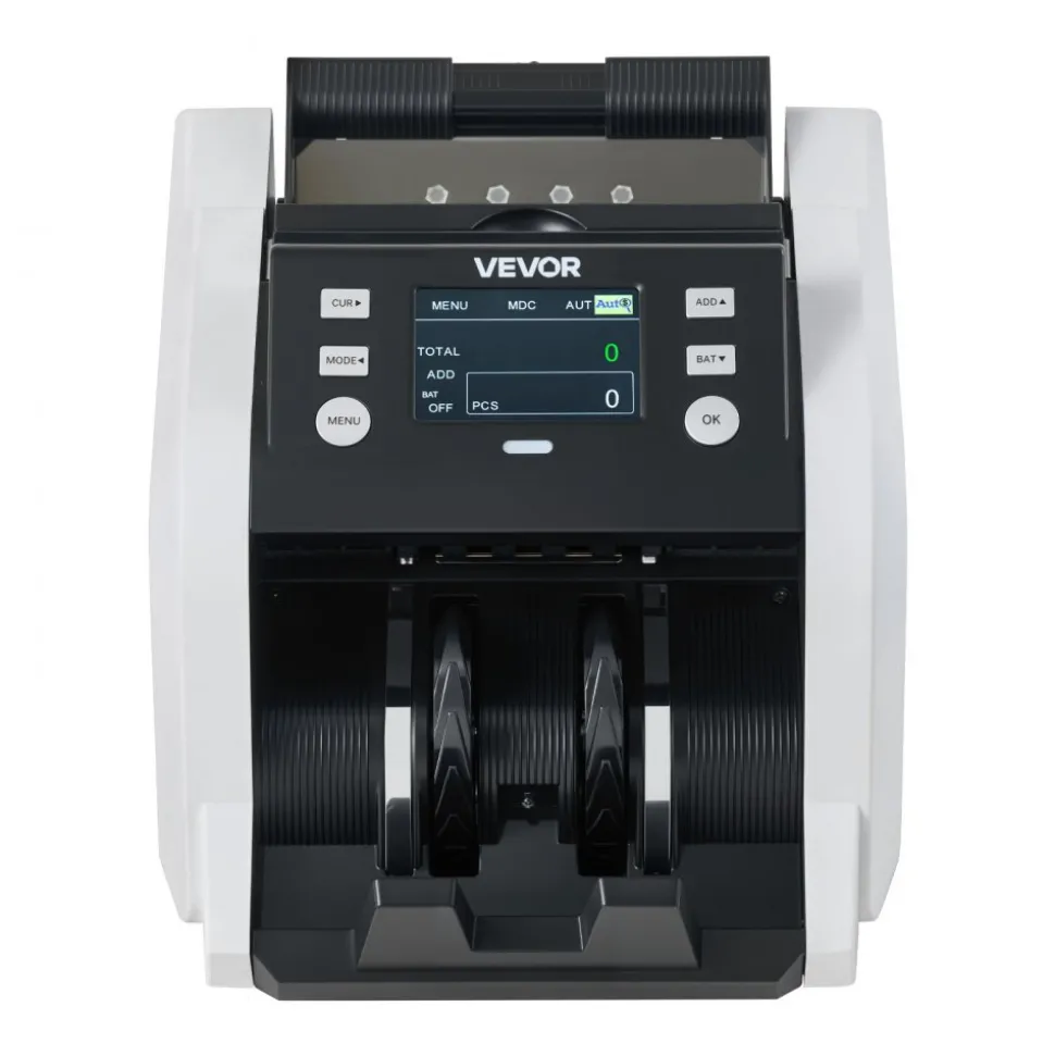 VEVOR Money Counter Machine, 1200 Notes/Minute, Cash Counter with Value Count, UV/MG/IR/DD/DBL/HLF/CHN Counterfeit Detection, TFT Display, Money Counting Machine Mixed Denomination for Dollar and Euro