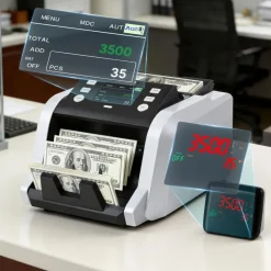 VEVOR Money Counter Machine, 1200 Notes/Minute, Cash Counter with Value Count, UV/MG/IR/DD/DBL/HLF/CHN Counterfeit Detection, TFT Display, Money Counting Machine Mixed Denomination for Dollar and Euro