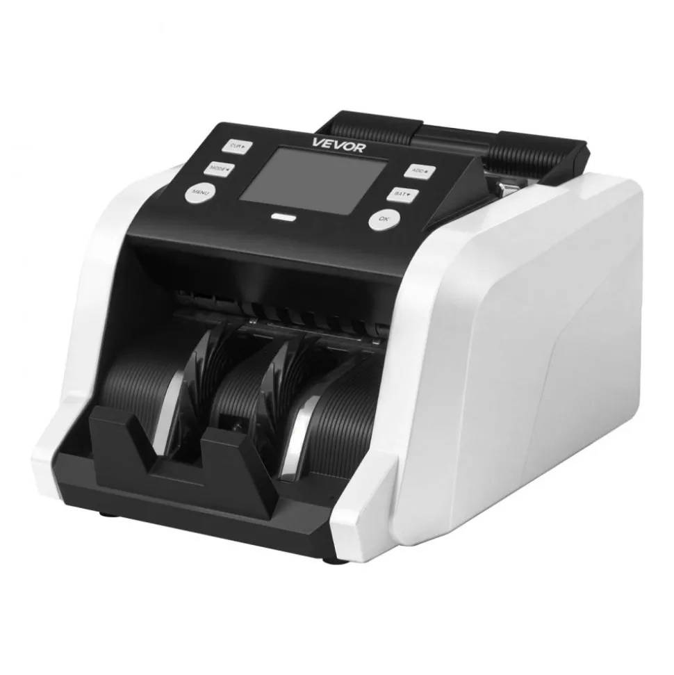 VEVOR Money Counter Machine, 1200 Notes/Minute, Cash Counter with Value Count, UV/MG/IR/DD/DBL/HLF/CHN Counterfeit Detection, TFT Display, Money Counting Machine Mixed Denomination for Dollar and Euro