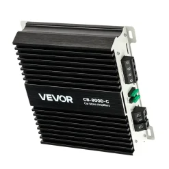 VEVOR Monoblock Car Amplifier, 800W RMS MAX, 1/2/4 Ohm Stable, 1-Channel Class D Car Audio Amplifier with Remote Subwoofer Level Control, Low Pass Filter, Bass Boost & Phase Shift, Volume Controller