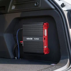 VEVOR Monoblock Car Amplifier, 2000W RMS MAX, 1/2/4 Ohm Stable, 1-Channel Class D Car Audio Amplifier with Remote Subwoofer Level Control, Low Pass Filter and Bass Boost, Volume Controller Included