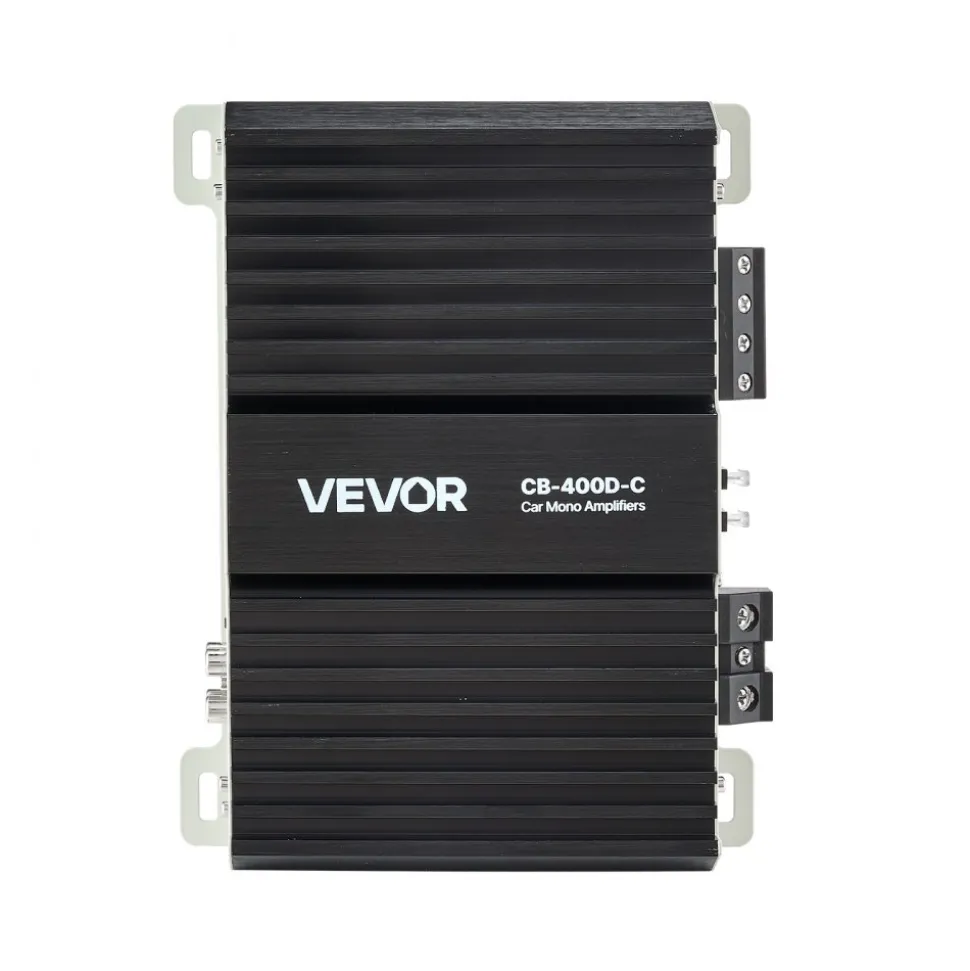 VEVOR Monoblock Car Amplifier, 400W RMS MAX, 1/2/4 Ohm Stable, 1-Channel Class D Car Audio Amplifier with Remote Subwoofer Level Control, Low Pass Filter, Bass Boost & Phase Shift, Volume Controller