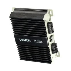 VEVOR Monoblock Car Amplifier, 400W RMS MAX, 1/2/4 Ohm Stable, 1-Channel Class D Car Audio Amplifier with Remote Subwoofer Level Control, Low Pass Filter, Bass Boost & Phase Shift, Volume Controller