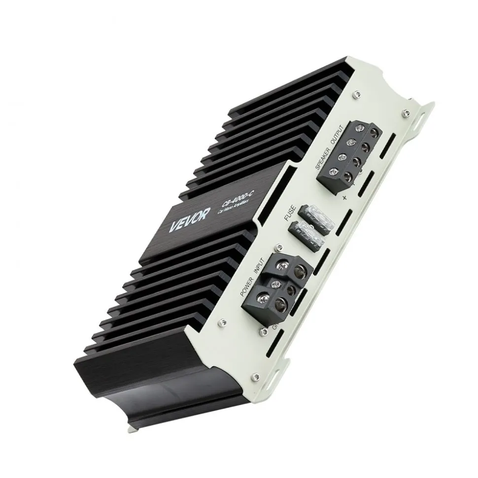 VEVOR Monoblock Car Amplifier, 400W RMS MAX, 1/2/4 Ohm Stable, 1-Channel Class D Car Audio Amplifier with Remote Subwoofer Level Control, Low Pass Filter, Bass Boost & Phase Shift, Volume Controller