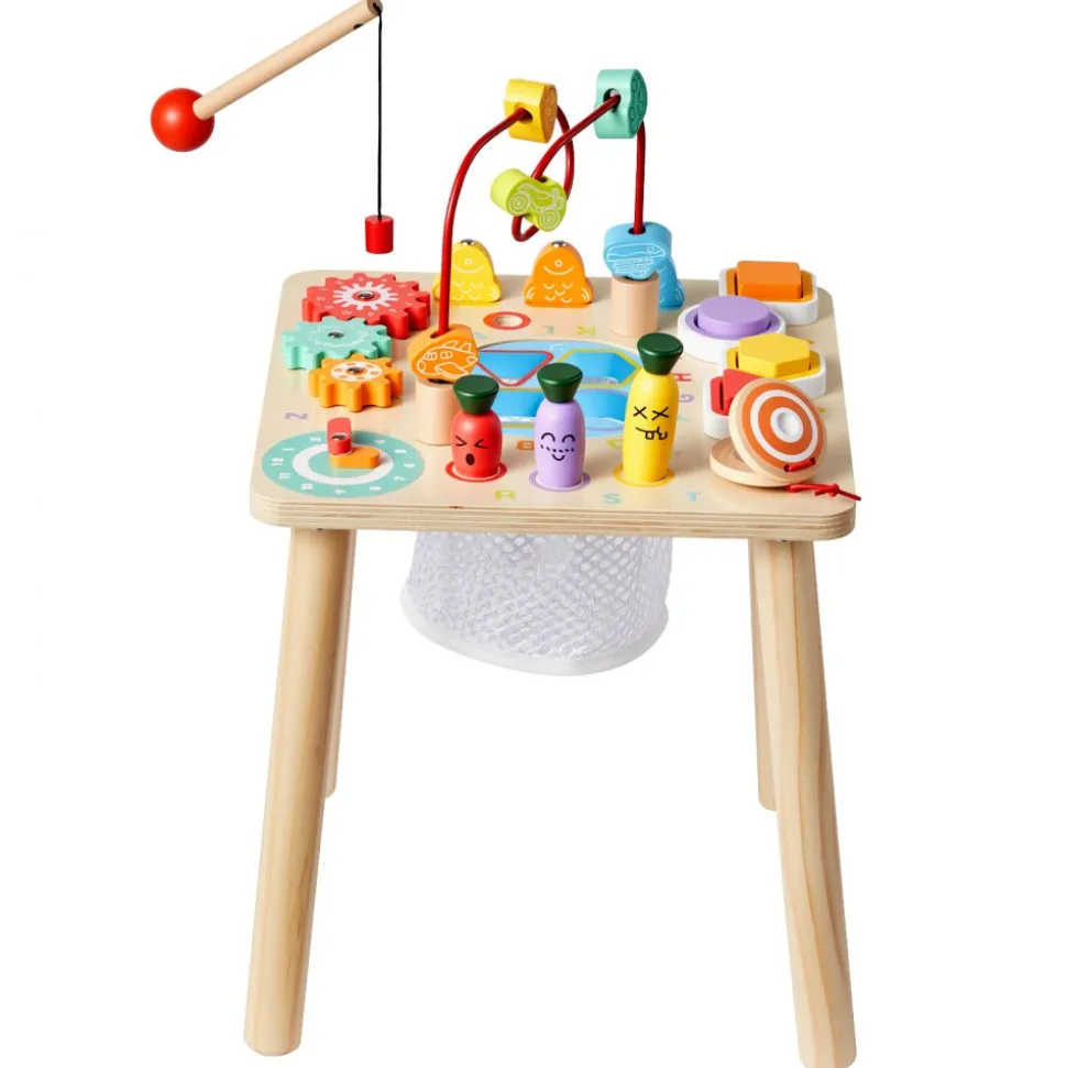 VEVOR Montessori Activity Table for Toddler 1-3 Years Old, 8 in 1 Wooden Learn Activity Desk, Baby Play Table for Boys & Girls Aged 6+ Months, Great Birthday, Christmas, Children's Day Present