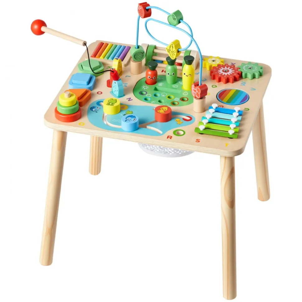 VEVOR Montessori Activity Table for Toddler 1-3 Years Old, 13 in 1 Wooden Learn Activity Desk, Baby Play Table for Boys & Girls Aged 6+ Months, Great Birthday, Christmas, Children's Day Present