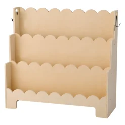 VEVOR Montessori Bookshelf, 3-Tier Scalloped Kids Bookshelf, Front Facing Toddler Bookcase, Dual Hooks for Hanging Backpacks, Baby Bookshelf for Kids Room, Living Room, Entryway, Nursury, Preschool