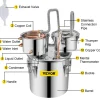 VEVOR Moonshine Still Distiller 3Gal 12L Stainless Steel Water Distiller Copper Tube with Circulating Pump Home Brewing Kit Build-in Thermometer for DIY Whisky Wine Brandy Spirits