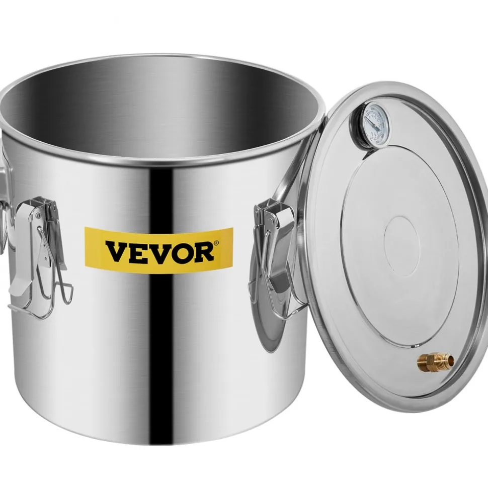 VEVOR Moonshine Still Stainless Steel Water Alcohol Distiller Copper Tube With Circulating Pump Home Brewing Kit Build-in Thermometer for DIY Whisky Wine Brandy Spirits