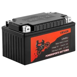 VEVOR Motorcycle Battery, 12 Volt 4Ah, LiFePO4 Lithium Pre-Charged Powersports Battery, Maintenance Free & High Performance, Compatible with ATV, Motorcycle, Jet Skis, Scooter, UTV, and More