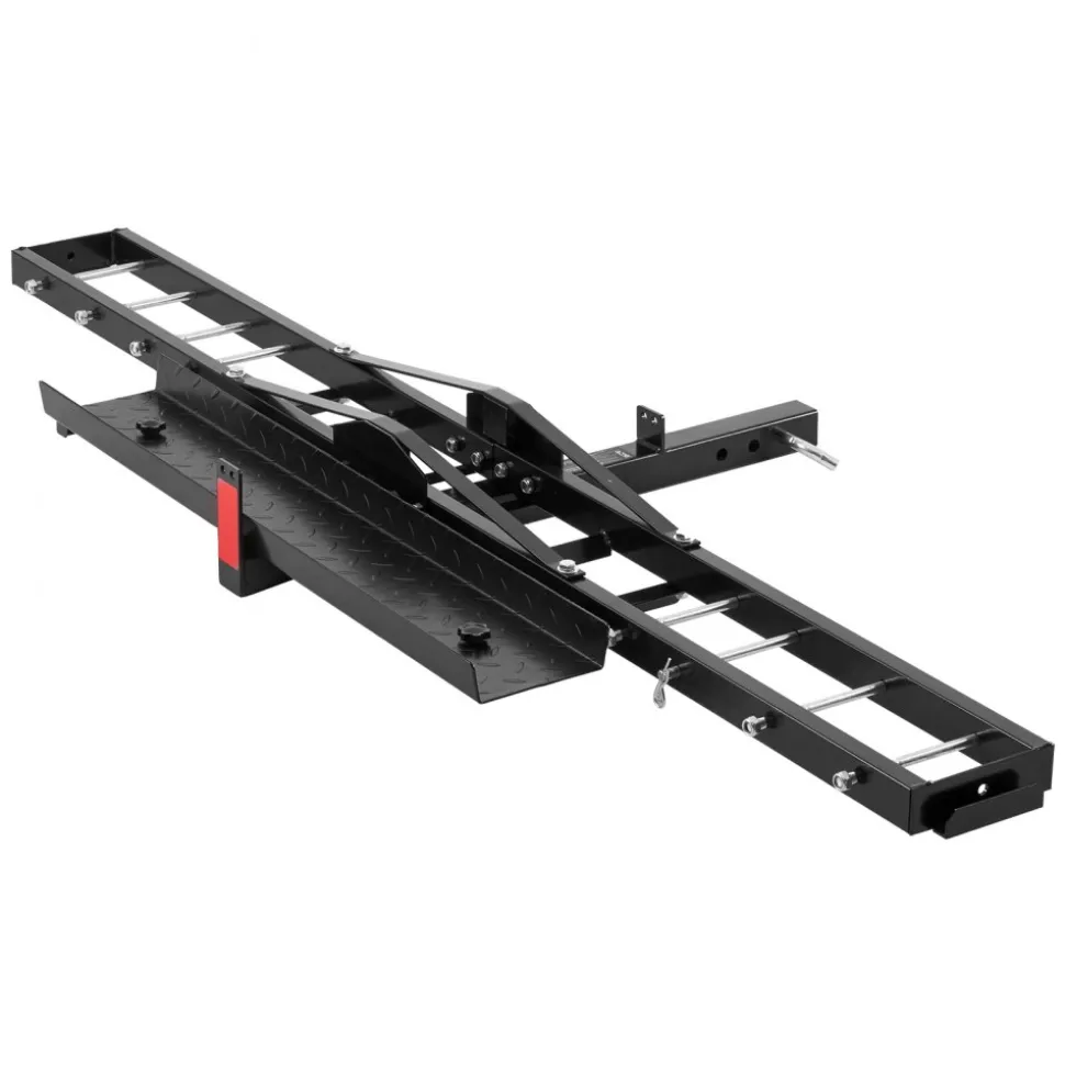 VEVOR Motorcycle Carrier, 600 LBS Steel Motorcycle Carrier Hitch Mount with Loading Ramp, Scooter Dirt Bike Trailer Hauler with Ratchet Straps and Stabilizer, for Car, Truck with 2" Hitch Receiver