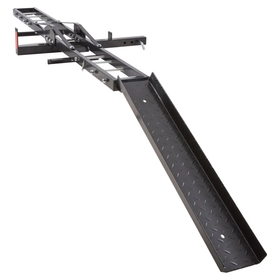 VEVOR Motorcycle Carrier, 600 LBS Steel Motorcycle Carrier Hitch Mount with Loading Ramp, Scooter Dirt Bike Trailer Hauler with Ratchet Straps and Stabilizer, for Car, Truck with 2" Hitch Receiver