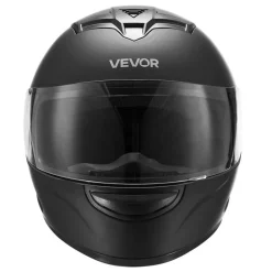 VEVOR Motorcycle Helmet, Full Face, Adult Motocross Dirt Bike Helmet with Tinted and Clear Dual Visor, Motorbike Racing Street with Detachable Liner for Men & Women, DOT Approved, (Matte Black, L)