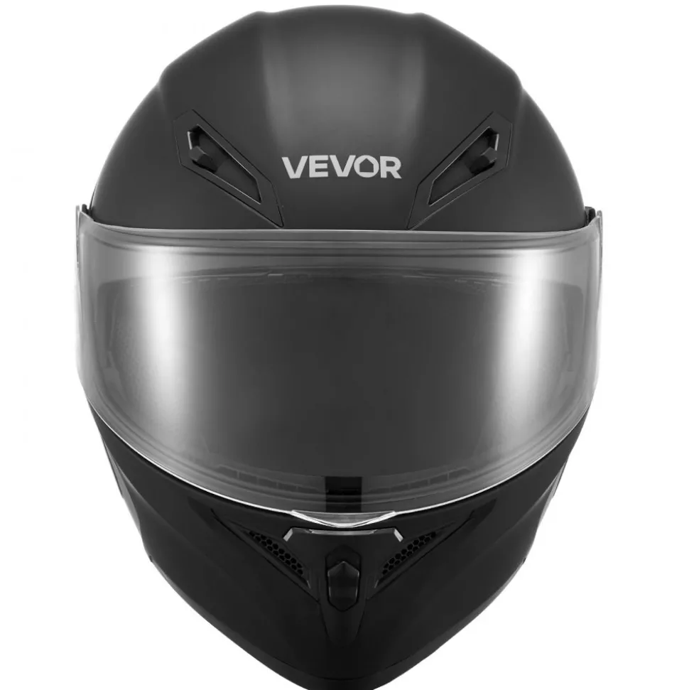 VEVOR Motorcycle Helmet, Modular, Adult Motocross Dirt Bike Helmet with Large Clear Visor, Comfortable Motorbike Racing Street with Detachable Liner for Men & Women, DOT Approved, (Matte Black, L)