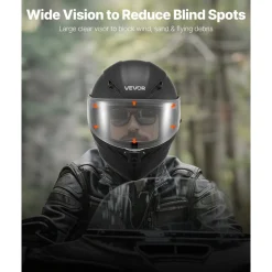 VEVOR Motorcycle Helmet, Modular, Adult Motocross Dirt Bike Helmet with Large Clear Visor, Comfortable Motorbike Racing Street with Detachable Liner for Men & Women, DOT Approved, (Matte Black, L)