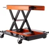 VEVOR Motorcycle Lift, 1100 LBS Motorcycle Lift ATV Scissor Lift Jack with Dolly & Hand Crank, Center Hoist Crank Stand with Wide Deck & Tool Tray for Street Bikes, Cruiser Bikes, Touring Motorcycles