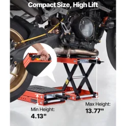 VEVOR Motorcycle Lift, 1500 lbs Motorcycle Scissor Lift Jack with Wide Deck & Lock Pin, 4.13