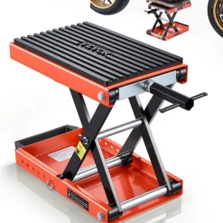 VEVOR Motorcycle Lift, 1500 lbs Motorcycle Scissor Lift Jack with Wide Deck & Lock Pin, 4.13