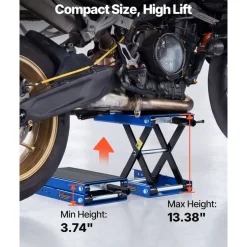 VEVOR Motorcycle Lift, 1100 lbs Motorcycle Scissor Lift Jack with Wide Deck & Lock Pin, 3.74