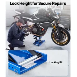 VEVOR Motorcycle Lift, 1100 lbs Motorcycle Scissor Lift Jack with Wide Deck & Lock Pin, 3.74
