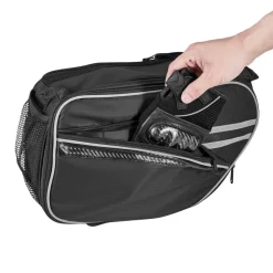 VEVOR Motorcycle Saddlebag, 30 L (15 L x 2) Large Capacity Side Saddle Bag with Waterproof Rain Cover and Straps, Compatible with Most Motorcycles, Outdoor Sports Motorbike Luggage Storage Bag, Black