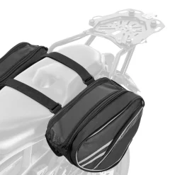 VEVOR Motorcycle Saddlebag, 30 L (15 L x 2) Large Capacity Side Saddle Bag with Waterproof Rain Cover and Straps, Compatible with Most Motorcycles, Outdoor Sports Motorbike Luggage Storage Bag, Black