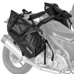 VEVOR Motorcycle Saddlebags, 28 L (14 L x 2) Large Capacity Side Saddle Bags Compatible with Most Motorcycles, Waterproof Outdoor Sports Motorbike Luggage Storage Shoulder Bag with Bottom Strap, Black