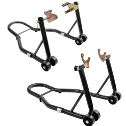VEVOR Motorcycle Stand Lift, 850lbs Front Rear Combo Stand Lift Stand, Front and Rear Wheel Fork Stand, U+L Fork Swingarm Spool, Compatible with Most Yamaha Honda Kawasaki Suzuki Motorcycles, Black