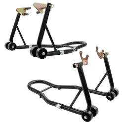 VEVOR Motorcycle Stand Lift, 850lbs Front Rear Combo Stand Lift Stand, Front and Rear Wheel Fork Stand, U+L Fork Swingarm Spool, Compatible with Most Yamaha Honda Kawasaki Suzuki Motorcycles, Black