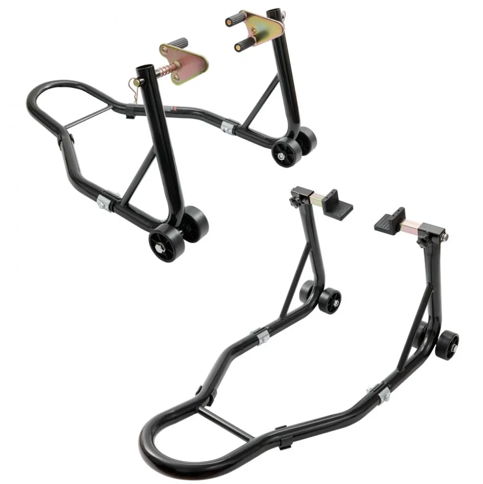 VEVOR Motorcycle Stand Lift, 850lbs Front Rear Combo Stand Lift Stand, Front and Rear Wheel Fork Stand, U+L Fork Swingarm Spool, Compatible with Most Yamaha Honda Kawasaki Suzuki Motorcycles, Black
