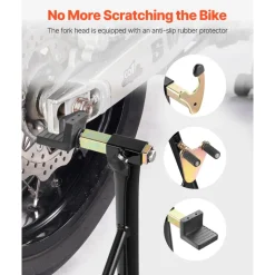 VEVOR Motorcycle Stand Lift, 1100lbs Capacity Front Rear Combo Stand Lift, Front Wheel Dual-Fork Stand, Rear U+L Fork Swingarm Spool Stand, for Most Yamaha Honda Kawasaki Suzuki Motorcycles, Black